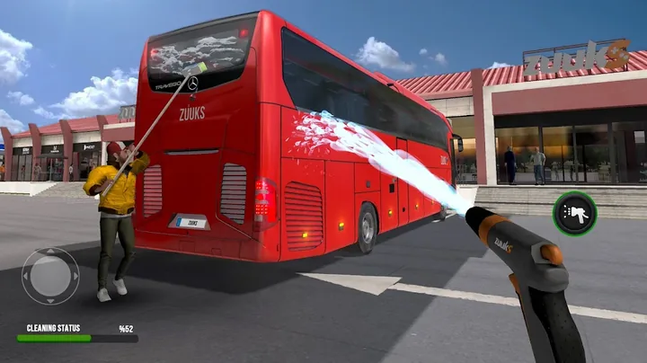 Bus Simulator : Ultimate — widok z kabiny kierowcy na trasie